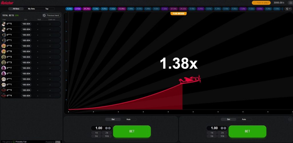 As the flight takes off, the multiplier climbs with each passing moment